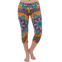 Mandala Spirit Capri Yoga Leggings by zappwaits