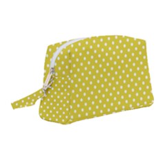 Polka-dots-yellow Wristlet Pouch Bag (medium) by nate14shop