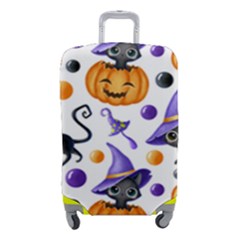 Halloween Cat Pattern Luggage Cover (small) by designsbymallika