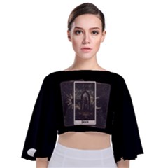 Tarot - Death -tie Back Butterfly Sleeve Chiffon Top by CreatureFeature