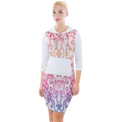 Im Fourth Dimension Colour 15 Quarter Sleeve Hood Bodycon Dress by imanmulyana
