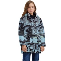 Abstract Painting Black Kid s Hooded Longline Puffer Jacket by nateshop