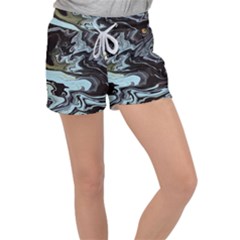 Abstract Painting Black Velour Lounge Shorts by nateshop