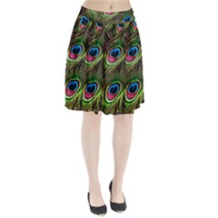 Peacock-feathers-color-plumage Pleated Skirt by Celenk