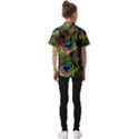 Peacock-feathers-color-plumage Kids  Short Sleeve Shirt View2