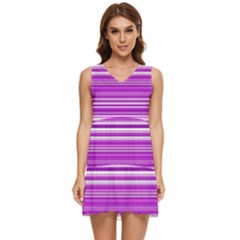 Pattern-purple Lines Tiered Sleeveless Mini Dress by nateshop