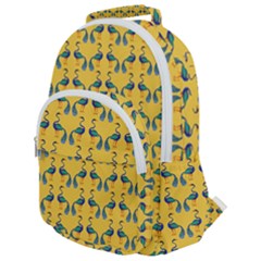 Textile-peacock Rounded Multi Pocket Backpack by nateshop