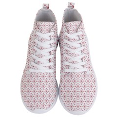 Pattern Christmas Pattern Red Stars Men s Lightweight High Top Sneakers by Sapixe