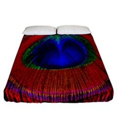 Peacock Plumage Fearher Bird Pattern Fitted Sheet (california King Size) by Sapixe