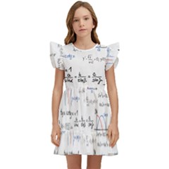 Math Formula Pattern Kids  Winged Sleeve Dress by Sapixe