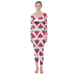 Illustration Watermelon Fruit-food Melon Long Sleeve Catsuit by Sapixe