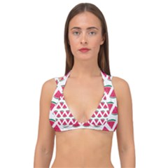 Illustration Watermelon Fruit Food Melon Double Strap Halter Bikini Top by Sapixe