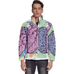 Brain Heart Balance Men s Puffer Bubble Jacket Coat by Sapixe