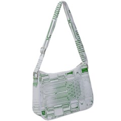 Circuit Board Zip Up Shoulder Bag by Sapixe