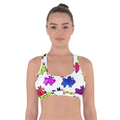 Fish Fishes Marine Life Swimming Water Cross Back Sports Bra by Sapixe