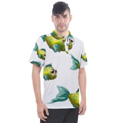 Fish Vector Green Men s Polo Tee by Sapixe