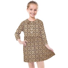 Background-chevron Chocolate Kids  Quarter Sleeve Shirt Dress by nateshop