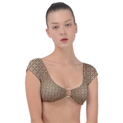 Background-chevron Chocolate Cap Sleeve Ring Bikini Top by nateshop