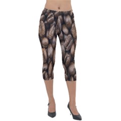 Black Coffe Lightweight Velour Capri Leggings  by nateshop