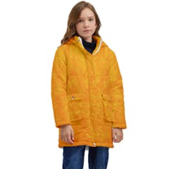 Background-yellow Kid s Hooded Longline Puffer Jacket by nateshop