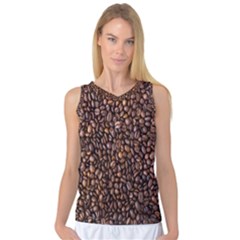 Coffee Beans Food Texture Women s Basketball Tank Top by artworkshop