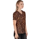 Coffee Beans Food Texture Women s V-Neck Scrub Top View3