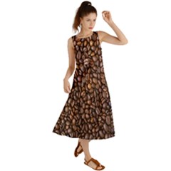 Coffee Beans Food Texture Summer Maxi Dress by artworkshop