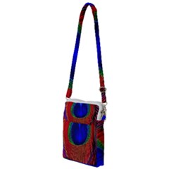 Red Peacock Plumage Fearher Bird Pattern Multi Function Travel Bag by Wegoenart