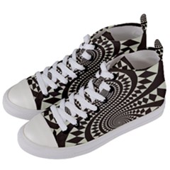 Retro-form-shape-abstract Women s Mid-top Canvas Sneakers by Jancukart