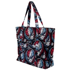 Grateful Dead Pattern Zip Up Canvas Bag by Jancukart