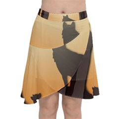 Vectors Painting Wolves Nature Forest Chiffon Wrap Front Skirt by Amaryn4rt