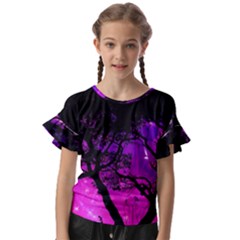 Tree Men Space Universe Surreal Kids  Cut Out Flutter Sleeves by Amaryn4rt