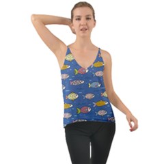 Sea Fish Blue Submarine Animals Chiffon Cami by Amaryn4rt