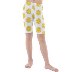 Fruit Food Juicy Organic Yellow Kids  Mid Length Swim Shorts by Wegoenart