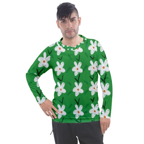 Flowers Art Pattern Floral Men s Pique Long Sleeve Tee by artworkshop