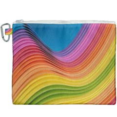  Rainbow Pattern Lines Canvas Cosmetic Bag (xxxl)