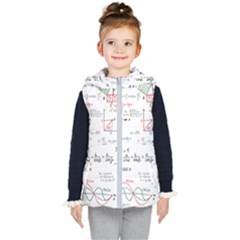 Math Formula Pattern Kids  Hooded Puffer Vest by Wegoenart