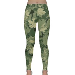 Green Leaves Camouflage Pattern Classic Yoga Leggings by Wegoenart