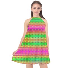 Peace And Love Halter Neckline Chiffon Dress  by Thespacecampers