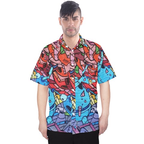 Graffiti-wall-mural-painting-arts Men s Hawaii Shirt by Simbadda