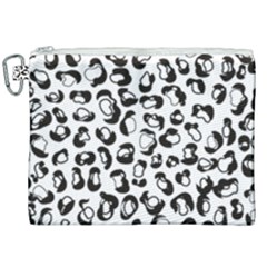 Black And White Leopard Print Jaguar Dots Canvas Cosmetic Bag (xxl) by ConteMonfrey