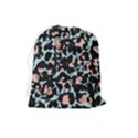 Blue And Pink Jaguar Dots Leopard Black And White Leopard Print Jaguar Dots Drawstring Pouch (Large) View2