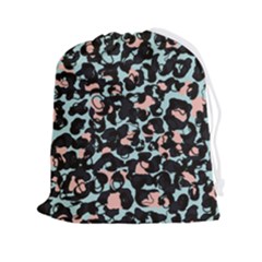 Blue And Pink Jaguar Dots Leopard Black And White Leopard Print Jaguar Dots Drawstring Pouch (2xl) by ConteMonfrey