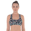 Blue And Pink Jaguar Dots Leopard Black And White Leopard Print Jaguar Dots Cross Back Sports Bra View1