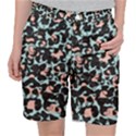 Blue And Pink Jaguar Dots Leopard Black And White Leopard Print Jaguar Dots Pocket Shorts View1