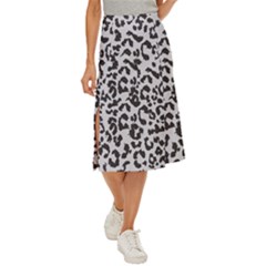 Grey And Black Jaguar Dots Midi Panel Skirt by ConteMonfrey