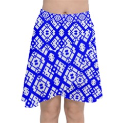 Portuguese Tiles Vibes Plaids Chiffon Wrap Front Skirt by ConteMonfrey