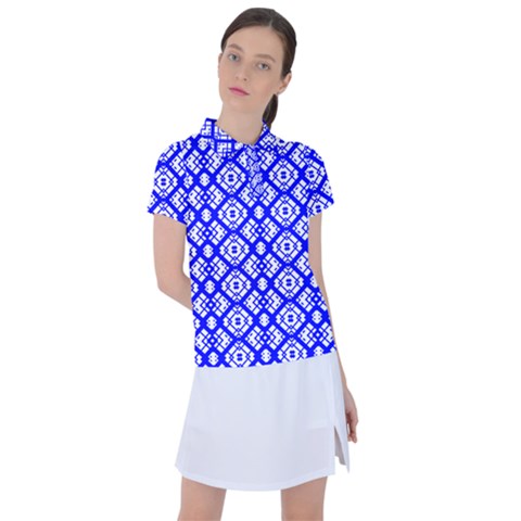 Portuguese Tiles Vibes Plaids Women s Polo Tee by ConteMonfrey