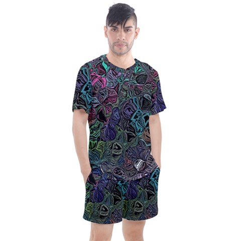 Background Pattern Texture Design Men s Mesh Tee And Shorts Set by Wegoenart