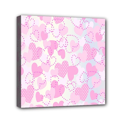 Valentine-background-hearts-bokeh Mini Canvas 6  X 6  (stretched) by Zezheshop